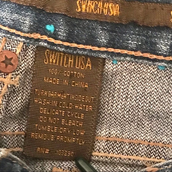 Switch Embroidered Distressed Low Rise Jeans Bird - Picture 7 of 10